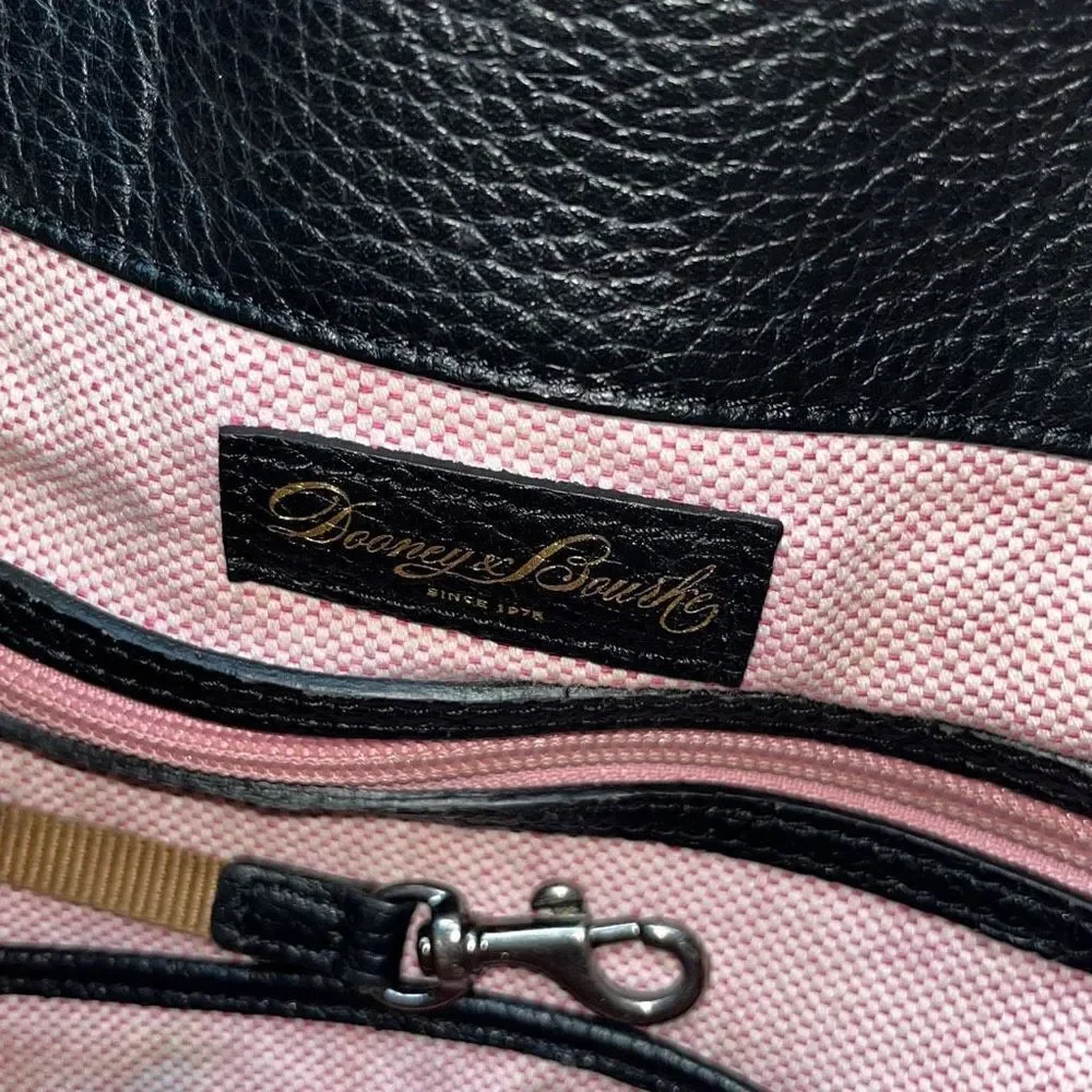 D&B Black Leather Hobo Bag Belvedere Logo Lock Shoulder Bag